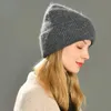 Berretti 2023 Berretti lavorati a maglia per ragazze Skullies Berretti da donna casual Cappelli in lana di cashmere Autunno Inverno Marca Tre pieghe spesse