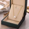 Pendant Necklaces Vintage Shell Pearl Necklace For Women Stainless Steel Gold Color Chain Korean Fashion Choker Jewelry Gift Collier
