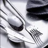 Dinnerware Sets 18/10 Flatware Set Stainless Steel Steak Knife Fork Bamboo Design Golden Silver Cutlery For 6