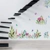 壁のステッカー自然スタイルの花バタフライリビングルーム寝室の装飾牧歌的な壁画アートDIYホームデカール