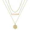 Colares pendentes 26pcs/conjunto A-Z Gold em camadas inicial para mulheres por atacado Bar hexágono Chain Chain Gift JewelryPenda