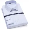 Men's Dress Shirts Top Quality Mens Formal Long Sleeve White Pure Cotton Business Slim Fit Plus Size Office Non Iron 230216