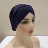 Vêtements ethniques Capuche intérieure de mode musulmane avec un maillot extensible sous Swarf Cross Front Hijab Caps Ladies Turban Bonnet