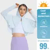 Outdoor T-Shirts fitnessSunscreen lothing ultraviolet-proof hooded shawl fitness ice-sensitive cool and breathable anti-pilling sports top VELAFEEL