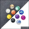 Pierre En Gros 20Mm Mini Agate Rayée Ronde Sculpture Cabochon Cristal Polissage Gem Guérison Bijoux Diy Acc Drop Delivery Dhlms