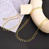Choker Bohemian Dangle Halskette Edelstahlrand für Frauen Stil einfach
