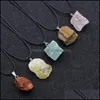 Colares pendentes de pedra mineral natural ametistas rosa amarelo branco cristal tigre olho jade agates colar por atacado entrega j dhljl