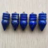 Collane con pendente 2023 Fashion Natural Lapis Lazuli Scopperil Pendenti a forma di pendenti per collana fai da te Creazione di gioielli 5 pz / lotto all'ingrosso