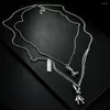 Hanger kettingen dames mode dubbele laag ketting roestvrij staal s dames trui ketting verjaardag jubileumfeestje sieraden