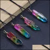 Подвесные ожерелья Colorf Crystal Collion Gradient Gradient Color Кристаллы кристаллы