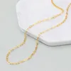 Kedjor Pure Gold Women's Necklace Trendy Yellow Lady Unisex Kvinnors italienska trottoarkedja Diamond-jewelry Kabel Länk 18inchlchains