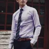 Koszulki męskie mody mężczyźni solidny kolor guziki z długim rękawem w dół koszula szczupła formalna firma Top mały rozmiar 230216