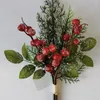 Decoratieve bloemen kunstmatige planten kerstsimulatie decoratie rode kegels dennen nep vaas huis