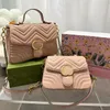 Designer-Message-Tasche für Damen, Umhängetasche mit goldenem Kettenriemen, Marmont-Handtaschen, Pruse, modische Leder-Umhängetasche, Handtasche, Umhängetasche