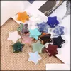 Stone 20Mm Random Color Mini Star Statue Natural Carving Home Decoration Crystal Polishing Gem Healing Jewelry Drop Delivery Dhxzi