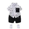 Kinder Sommer Kleidung Kleinkind Kinder Baby Jungen Kleidung Druck Hemd Tops Shorts Bottoms Formale 2Pcs Outfit 0-5Y