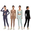 Pantalon de deux pièces pour femmes Trendy Respirant Femmes Sport Costume 3pieces Long Gym Mode Fitness Survêtement Lady Quick Dry Outdoor Lounge Set Girl Training 230215