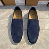 Designer Loropiana Charms Shoes Men's Shoes Italian Light Luxury Small People Wear Leather Men's Lp Lefu Leisure Sailing Bean