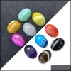 Pierre En Gros 20X30Mm Ovale Rayé Agate Sculpture Cabochon Cristal Polissage Gem Guérison Bijoux Diy Acc Drop Delivery Dhjgv