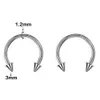 5 -stcs/pack chirurgisch stalen helix hoefijzer septum neu ring gevangene kraal kraakbeen oorbellen tragus piercing 10 mm