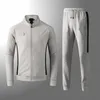 Herrspårar Högkvalitet Mens Designer Tracksuits Stylish Stand Collar Zip Up Cotton Men Luxury Casual Sports Tracksuit