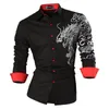 Men's Casual Shirts Sportrendy Men's Shirt Dress Casual Long Sleeve Fashion Dragon Stylish JZS041 230215