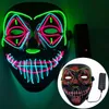 Masques de fête Halloween couleur mixte LED Masque mascarade néon e lumière lueur dans l'horreur sombre brillant er 230216