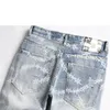 Jeans masculinos jeans jeans homme homens imprimindo streetwear rasgou calças jeans tendência marca calça calcário casual moto -sólido destruído buraco slim fit acozado 230216