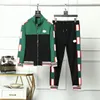 Men's Tracksuits Designer 2023 Tracksuit Clothing colpus letter stripe womens zipper Stripe running Suits Red green stitching patchwork pants jacket white black B0