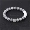 Bedelarmbanden yoga meditatie charmes witte lava stenen kralen armband minnaar handgemaakte vrouwen mannen energie stenen paar armbanden sieraden dhx7j