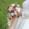 Dekoratif Çiçekler Vintage Düğün Gelin Gelin Buket Pografi Props Tören için