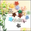 Stone Natural Crystal 25Mm Star Ornaments Quartz Healing Crystals Energy Reiki Gem Jewelry Making Accessories Living Room Decoration Dhfxk