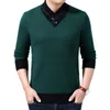 Men's Sweaters Contrast Colors Fantastic Lightweight Men Sweater Simple Winter Pullover For Home
