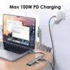 Hubs Lement USB C Hub 4K 30 Гц типа C до HDMI 2.0 PD 100W Адаптер для MacBook Air Pro iPad Pro M2 M1 аксессуары для ПК USB 3.0 Hub CE18