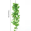 Decoratieve bloemen 4 pc's 110 cm kunstmatige plant wijnbladeren ratten hangend klimop nep muur klimplant huizen tuindecoratie groene dille