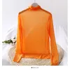 Women's T Shirts Autumn Women Transparent Mesh T-shirts Sexy See Through Pullover Inner Thin Tops