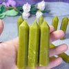 Decorative Figurines Natural Green Jade Healing Stone Energy Quartz Home Decoration Reiki Tower Ornament Gifts