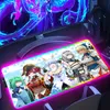 Mouse Pads Wrist Rests Hololive Rgb Mouse Pad Gaming Cute Desk Mat Large Mousepad Xxl Extended Backlight Kawaii Keyboard Protector Anime Pc Accessories T230215