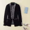 Womens Suits Blazers HIGH QUALITY est Runway Designer Blazer Womens Long Sleeve Velvet Blazer Jacket Outer Wear 230216