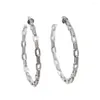 Hoop oorbellen Iced Out CZ Open Link Chain Earring Goudzilverkleur Rock Punk Hip Hop Women Sieraden