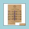 Очарование браслетов Турецкое счастливое глаза для женщин для женщин 6pcs/установка ручной плетены