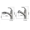 Bathroom Sink Faucets Stainless Steel Brushed Surface Pull-out Lengthened Mouth Retractable Washbasin And Cold Water Bathtub Faucet