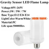 LED Flame Glampor E26 E12 LED-glödlampa med Gravity Sensor Flame Night Bulb för Home Hotel Bar Party Decoration AC85V-265V