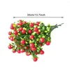 장식 꽃 플라스틱 꽃 인공 식물 크리스마스 작은 빨간 과일 시뮬레이션 35cm 5 포크 DIY 크리스마스 나무 장식