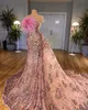 2023 Arabic Aso Ebi Luxurious A-line Prom Dresses Beaded Sequins Feather Evening Formal Party Second Reception Birthday Engagement Gowns Dress ZJ697