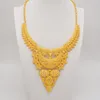 Свадебные ювелирные украшения наборы Дубая Золотой цвет для женщин Индийский ожерелье по серьгам Нигерия Марокканские свадебные подарки 230215