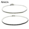 Braccialetti con ciondoli Anello da tennis in acciaio inossidabile 304L anallergico con zirconi cubici scintillanti 3 mm di larghezza Bel regalo per uomini e donne 230215