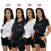 2024 Projektanści garnitury joggingowe marka dresy letnia kobiety Dwuczęściowy zestaw koszulki z krótkim rękawem i szorty swobodne fitness sportowy odzież Białe poty 5255-3