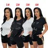 2024 Costumes de jogging de marque Survêtements de marque Été Femmes Tenues Deux pièces Ensemble T-shirt à manches courtes et shorts Casual Fitness Sportswear Blanc Sweatsuits 5255-3