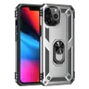 Metal Ring Standstand Armor Shockproof Case voor iPhone 14 12 11 13 Mini X XS Max Pro Xr SE 7 8 6 6s plus TPU -houderomslag